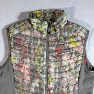 Eddie‎ Bauer Women's Small Vest Quilted Puffer Vest Abstract Floral Print Camo